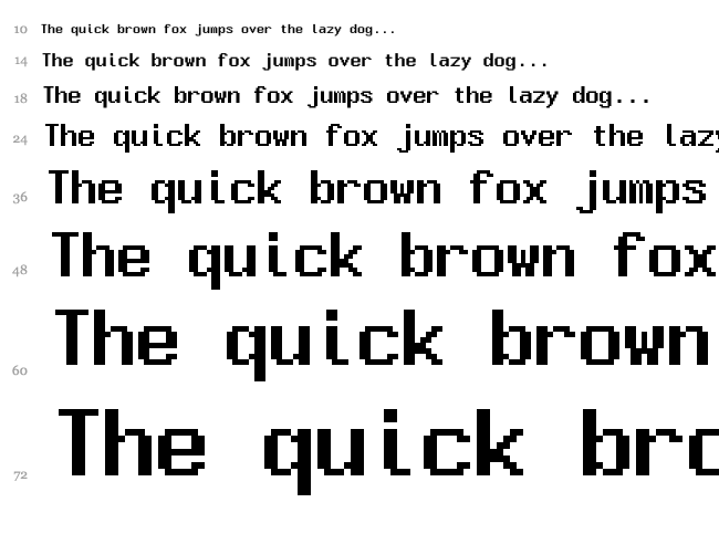 OS X Darwin font waterfall